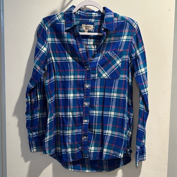 Express Cotton “Flannel” Button Down Top - Picture 1 of 6